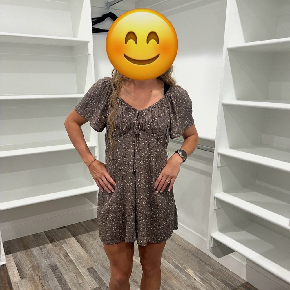 Sadie & Sage Floral Patterned Dress in Brown